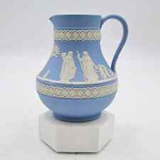 Antique Wedgwood Blue Jasperware Pitcher Neo Classical  picture