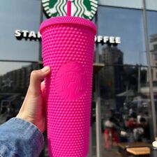 New Style Starbucks Barbie Matte Diamond Pink Studded Tumbler Cup 710ml/24oz picture