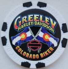 Harley Davidson Poker Chip Greeley Colorado Black White  picture