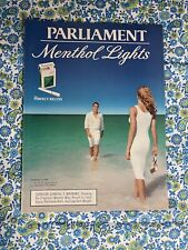Vintage 1998 Parliament Cigarette Print Ad Menthol Lights Man Woman Beach picture