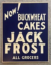 Vintage 1930s JACK FROST BUCKWHEAT CAKES Cardboard Storefront Sign 27