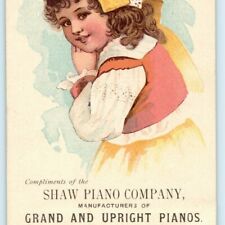 c1880s Sioux City IA Shaw Piano Grand Upright Trade Card Erie PA Music Organ C10 picture