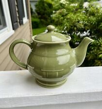 Longaberger Pottery Sage Green Woven Traditions Teapot picture
