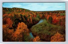 Croton Dam MI-Michigan, Autumn On The Muskegon River, Antique, Vintage Postcard picture