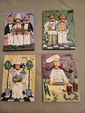 Set of 4 JOANNA Gourmet Chef  3D Resin  Wall Decorative  Plaques  Mint Condition picture
