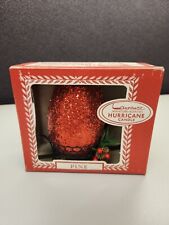 Vintage Laurence Miniature Red Pine Hurricane Candle Boxed Glitter W/Box picture
