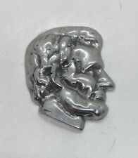 Rare Abraham Lincoln Solid Aluminum Paperweight Hand Pour Art Sculpture 1 picture