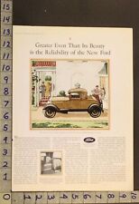 1928 FORD SPORT COUPE SEDAN ARABIAN SAND BEAUTY MAID CHAUFFEUR AUTO CAR AD UU13 picture