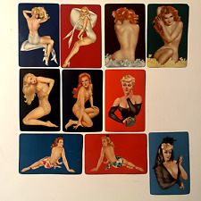 (10) single ALBERTO VARGAS PIN UP playing cards - 1940s vintage USA made ESQUIRE picture