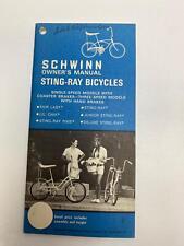 1973 Schwinn Bicycles STING-RAY Bicycle OWNERS MANUAL w/ ORIGINAL RECEIPT picture