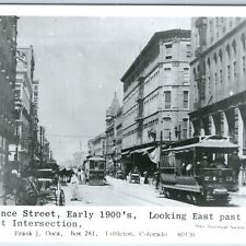 c1950s Denver, CO 1900s RPPC Repro Downtown Lawrence St Real Photo Postcard A100 picture