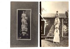 (2) Real Photo Postcards RPPC Lot of 2: Men & Women Stacked on Top of Each Other picture