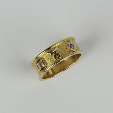 Vintage 14k Yellow Gold Men's Freemason Band Ring Size 11.25 picture