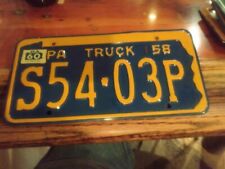 1958 PA truck license plate picture
