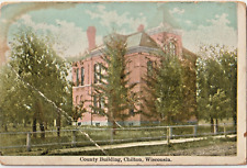 County Building, Chilton, Wisconsin WI antique posted 1913 postcard picture
