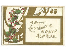 c.1907 A Merry Christmas And A Happy New Year International Art Postcard POSTED picture