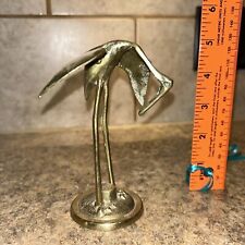 Vintage Brass Crane Egret Heron Stork Bird Statue Figurine 5