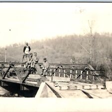 c1910s Bridge Construction RPPC Occupational Men Saw Photo Rock Lumber Co. A128 picture