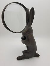 Cast Iron Rabbit Magnifying Glass Paperweight, Vintage  picture