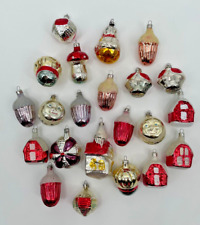Vintage Mercury Glass Multicolor Miniature Figural Christmas Ornaments Set Of 22 picture
