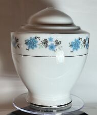 Vintage Yong Sheng Porcelain Blue Flower With Silver Trim Sugar Bowl picture
