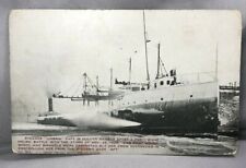 c 1905 LAKE SUPERIOR STORM Safe STEAMER UMBRIA Ship Wreck DULUTH HARBOR Postcard picture