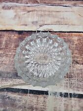 Vintage Large Lead Crystal Cut Clear Glass Cigar Cigarette Ashtray 7” Heavy picture