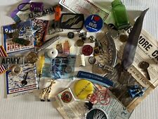 Grandpas Junk Drawer Lot- Knives, Keys, Razor, Advertising, Patches, Maps, Badge picture