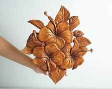 Hibiscus Flower Decor, Wooden Hibiscus,  Wood Carving, Flower gift item new picture