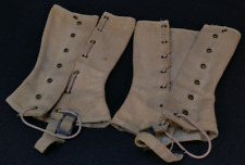WWII US Army USMC Canvas Leggings Spats Name Marked W. LASSMAN, Early War Type picture