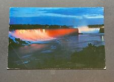 Niagara Falls Canada Postcard Illuminated View Of the falls Posted 1957 picture