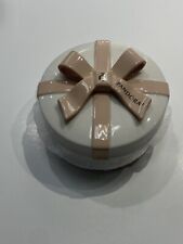 Pandora Porcelain White with Pink Bow Round Trinket Jewelry Keepsake Box picture