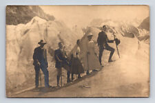 1918 RPPC Glacier Climbers Men & Women Swiss Alps? Mountains Real Photo Postcard picture