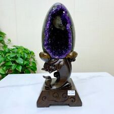 Top 27.5 LB Natural Uruguay amethyst Geode Quartz Crystal Healing+stand LZ444 picture