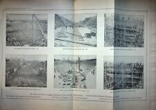 Engineering News 1895 Foldout Building Dry Dock US Naval Station At Puget Sound picture