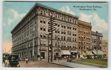 Postcard Vintage 1917 Washington Trust Building in Washington, PA. picture