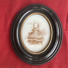 Nearly Mint 1/2 Plate Thermoplastic Wall Frame & Excellent Milk Glass Ambrotype picture