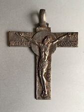Important Antique Religious Silver Pendant -7cm - Manetein Dilectione Mea picture