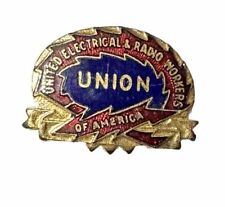 Vintage United Electrical Radio Workers Labor Job Trade Union Pin Pinback Button picture