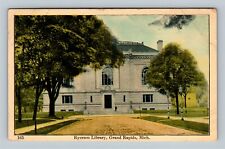 Grand Rapids MI, Historic Ryerson Library Opened 1904, Michigan Vintage Postcard picture
