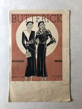Butterick Fashion News Flyer November 1932 Rare Pattern Catalog 1930s Fashions picture