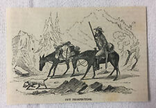 small 1855 magazine engraving ~ OUT PROSPECTING for gold in California picture