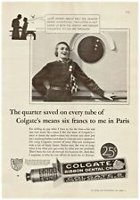 1932 Colgate Ribbon Dental Cream Vintage Print Ad Six Francs In Paris  picture
