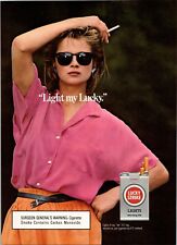VINTAGE 1986 LUCKY STRIKES CIGARETTES 1980'S FASHION PRINT AD picture