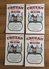 Four (4) Vintage Labels:  Cruzan Rum White Label 4/5 Quart 86 Proof picture
