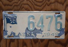 1949 Alaska FLAG License Plate # 6476 picture