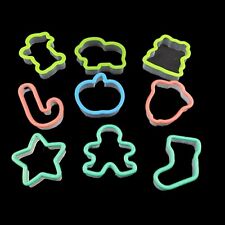 Set of 9 Christmas Holiday Plastic Cookie Cutters - Holiday Theme picture