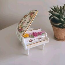 RARE ROYAL ALBERT OLD COUNTRY ROSES GRAND PIANO MUSIC BOX picture