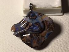All Natural Solid Australian Carved Boulder Opal Horse Pendant, 50 Cts. picture