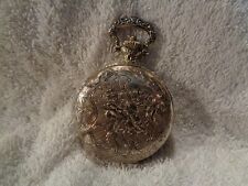 Vintage Gold Tone Filigree Pillbox - Opens Like A Pocket Watch picture